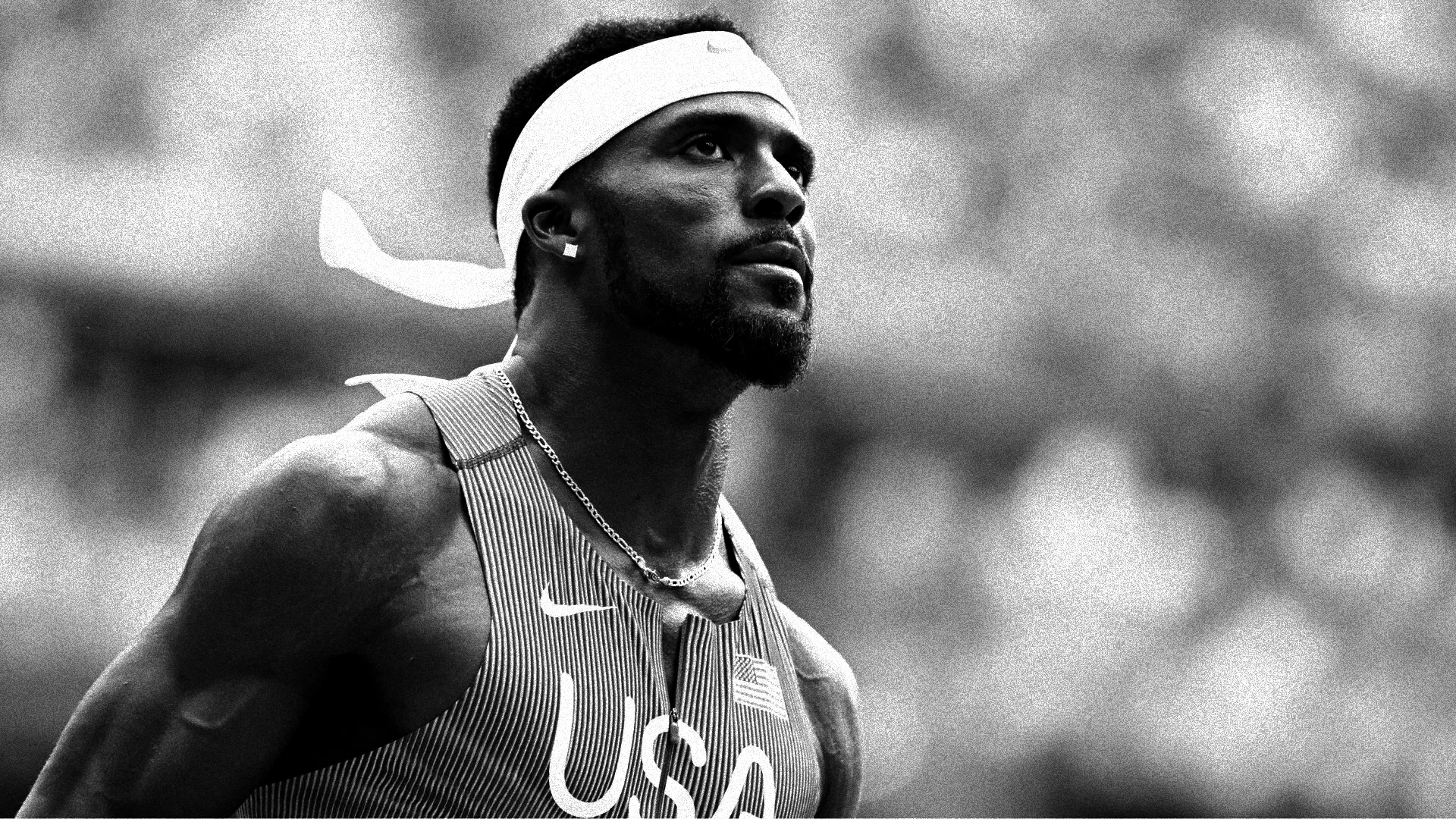 Kenny Bednarek focused before competition